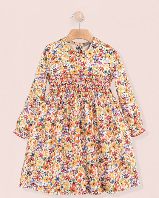 Violetta Liberty Dreams of Summer Coral - Smocked Dress