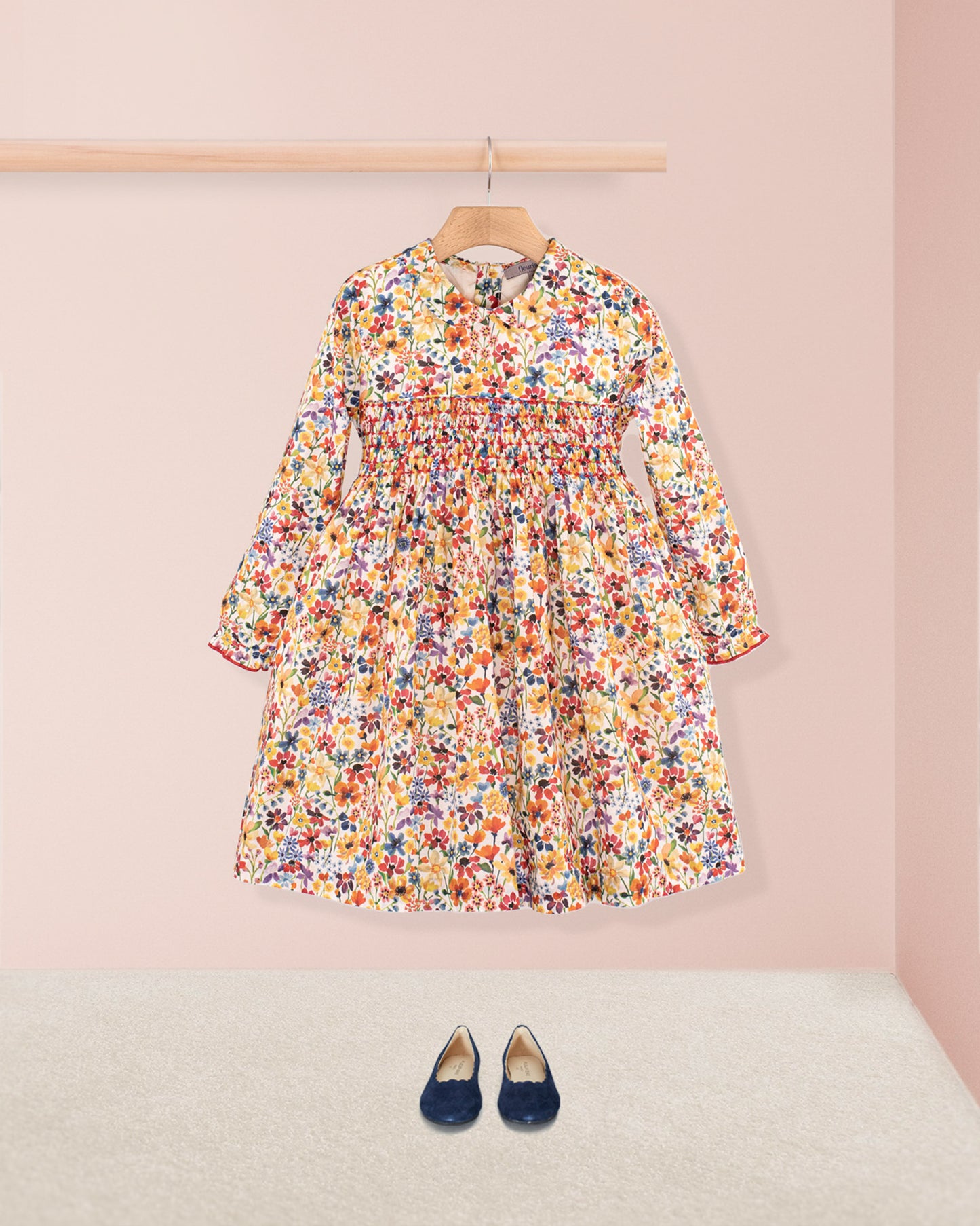 Violetta Liberty Dreams of Summer Coral - Smocked Dress