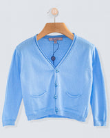 Victor Horizon Blue Cotton Cardigan with Bear Buttons