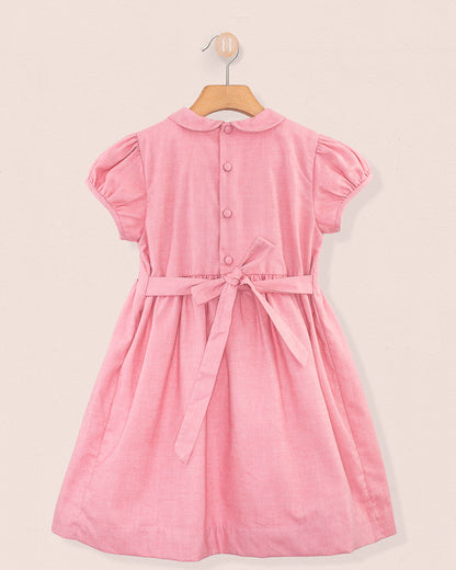 Violette Italian Mauve Flannel - Smocked Dress