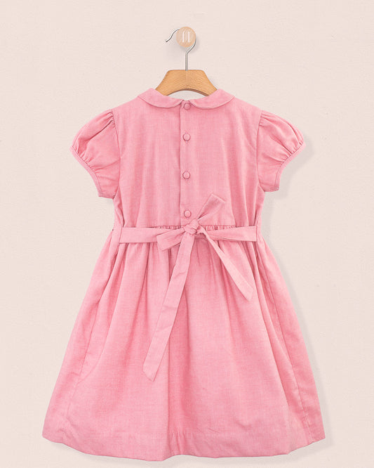 Violette Italian Mauve Flannel - Smocked Dress