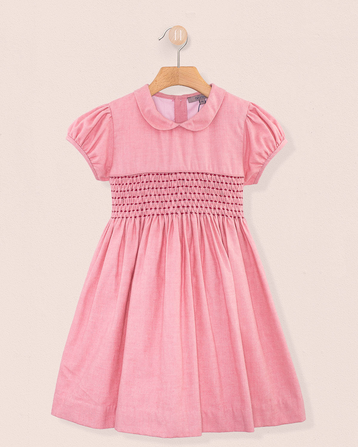 Violette Italian Mauve Flannel - Smocked Dress