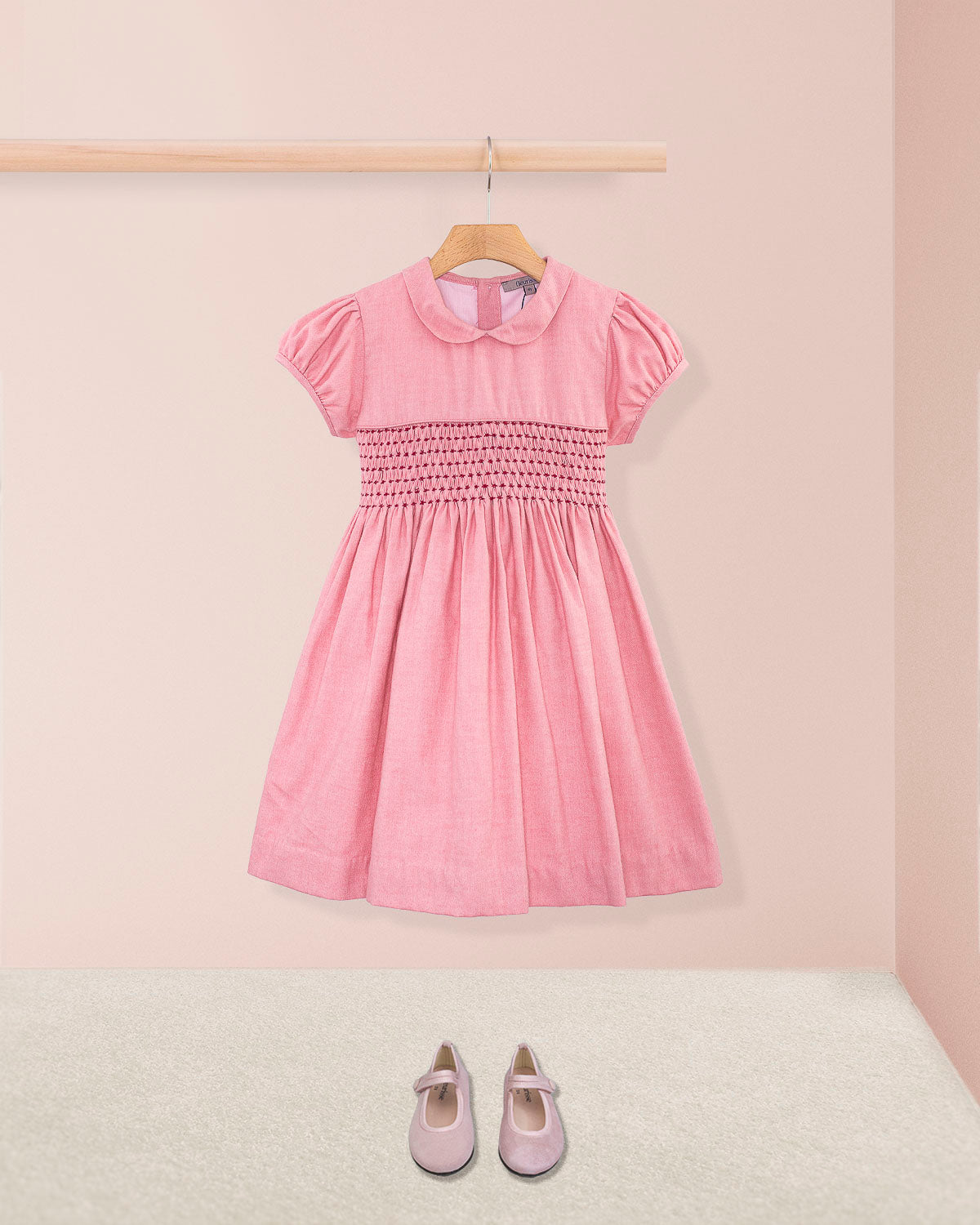 Violette Italian Mauve Flannel - Smocked Dress