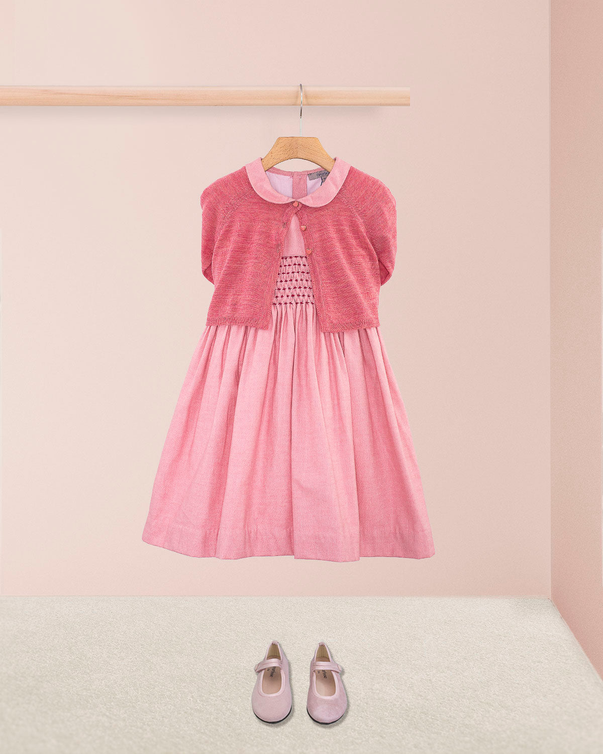 Violette Italian Mauve Flannel - Smocked Dress