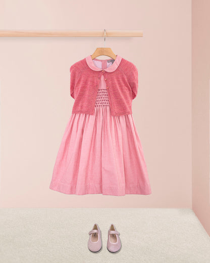 Violette Italian Mauve Flannel - Smocked Dress