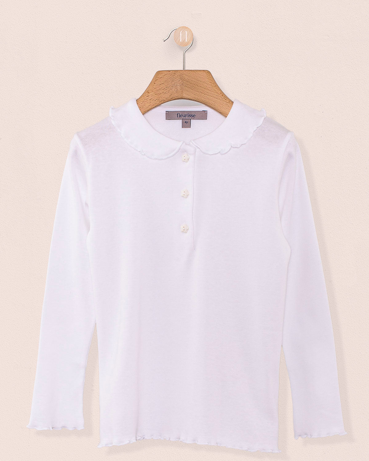 Collar Shirt Long Sleeve Italian Cotton White Trim - Jersey