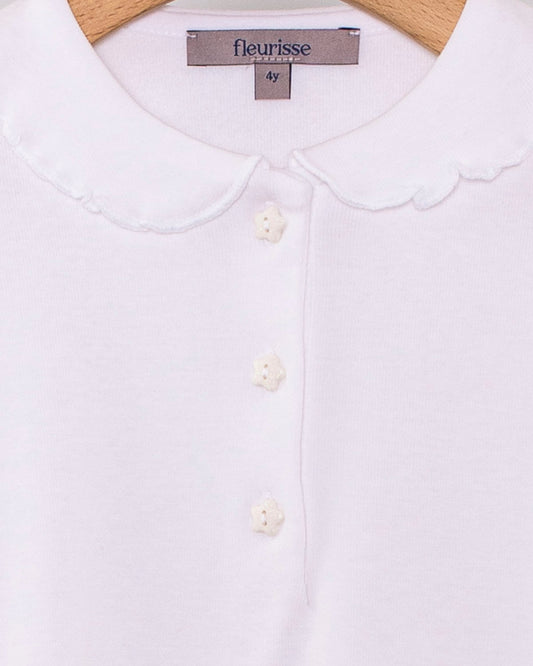 Collar Shirt Long Sleeve Italian Cotton White Trim - Jersey