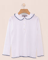 Collar Shirt Long Sleeve Italian Cotton Twilight Trim