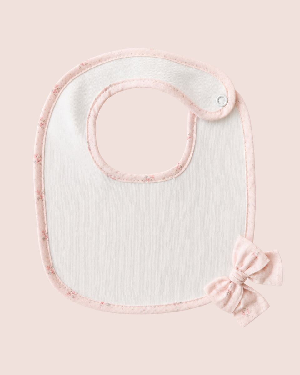 Bow White Cotton Bib