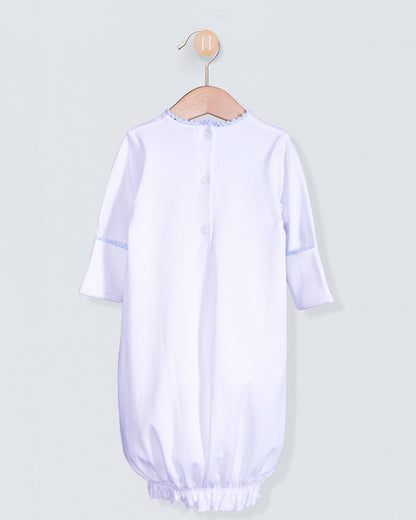 Bris Pima White Star of David Gown and Hat Set - Stretchie