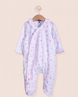 Pima White Rosebuds Ruffle Stretchie