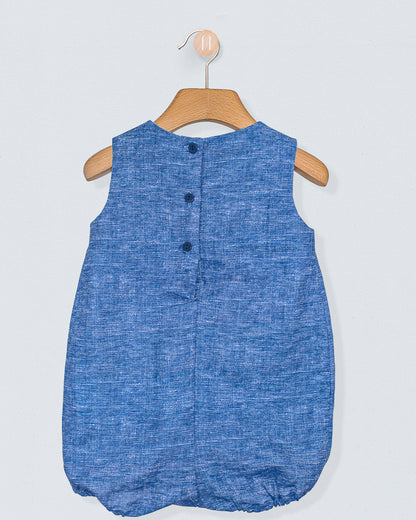 William Italian Denim Linen Romper - Romper