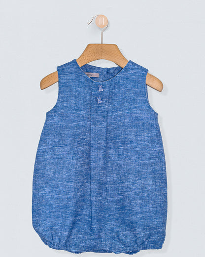 William Italian Denim Linen Romper - Romper