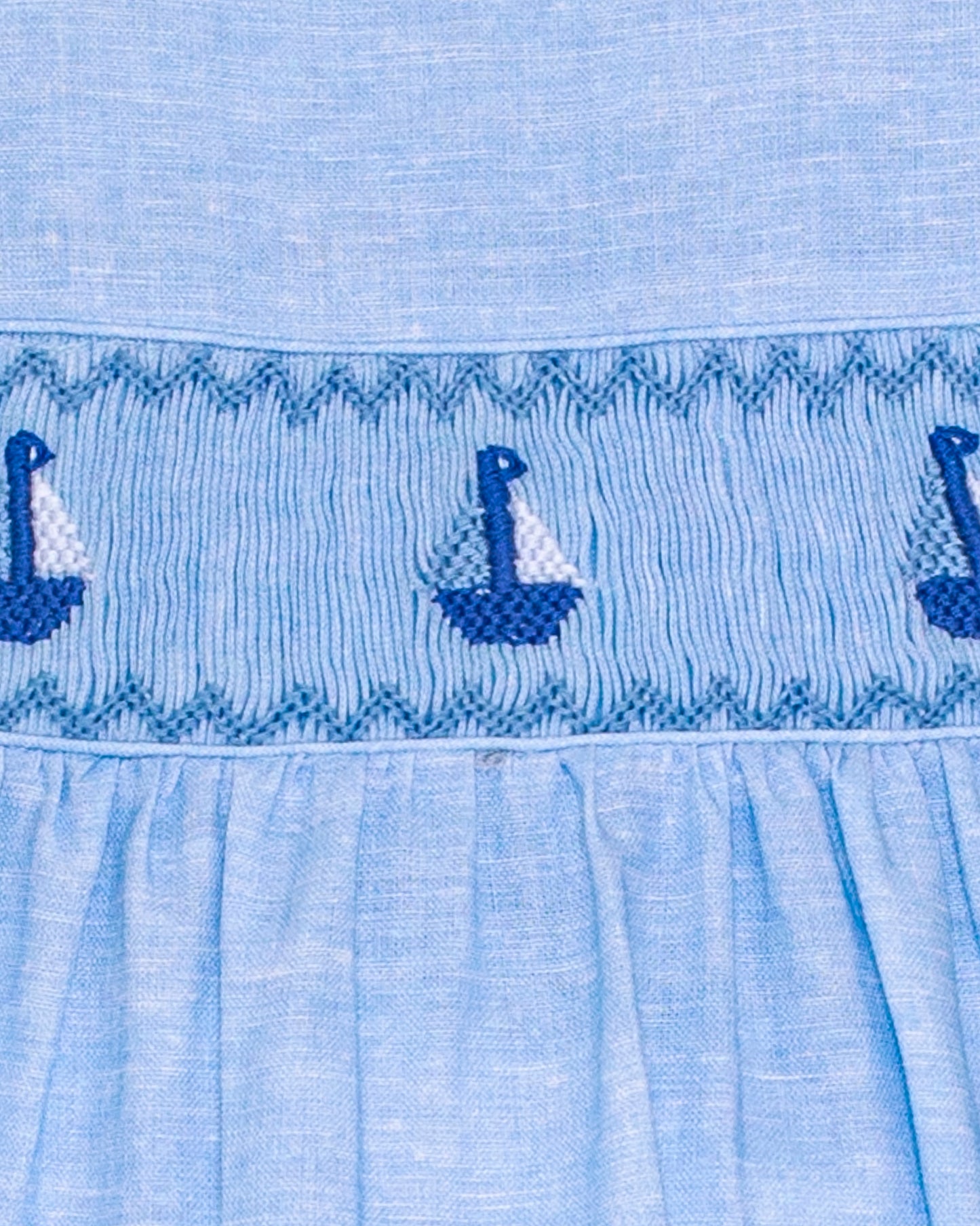 Cruise Italian Pastel Blue Linen Romper - Romper