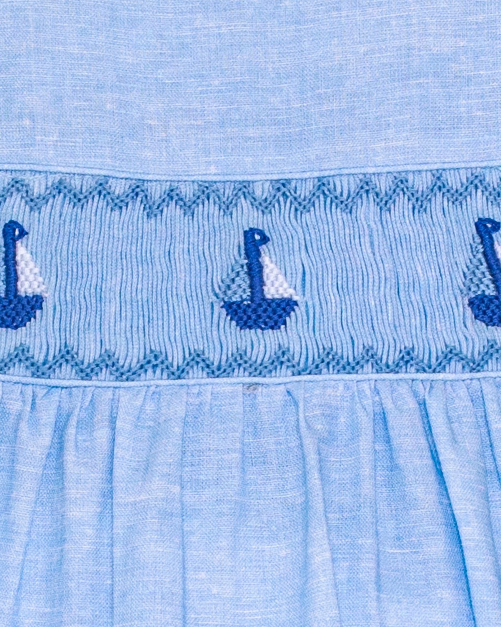 Cruise Italian Pastel Blue Linen Romper - Romper
