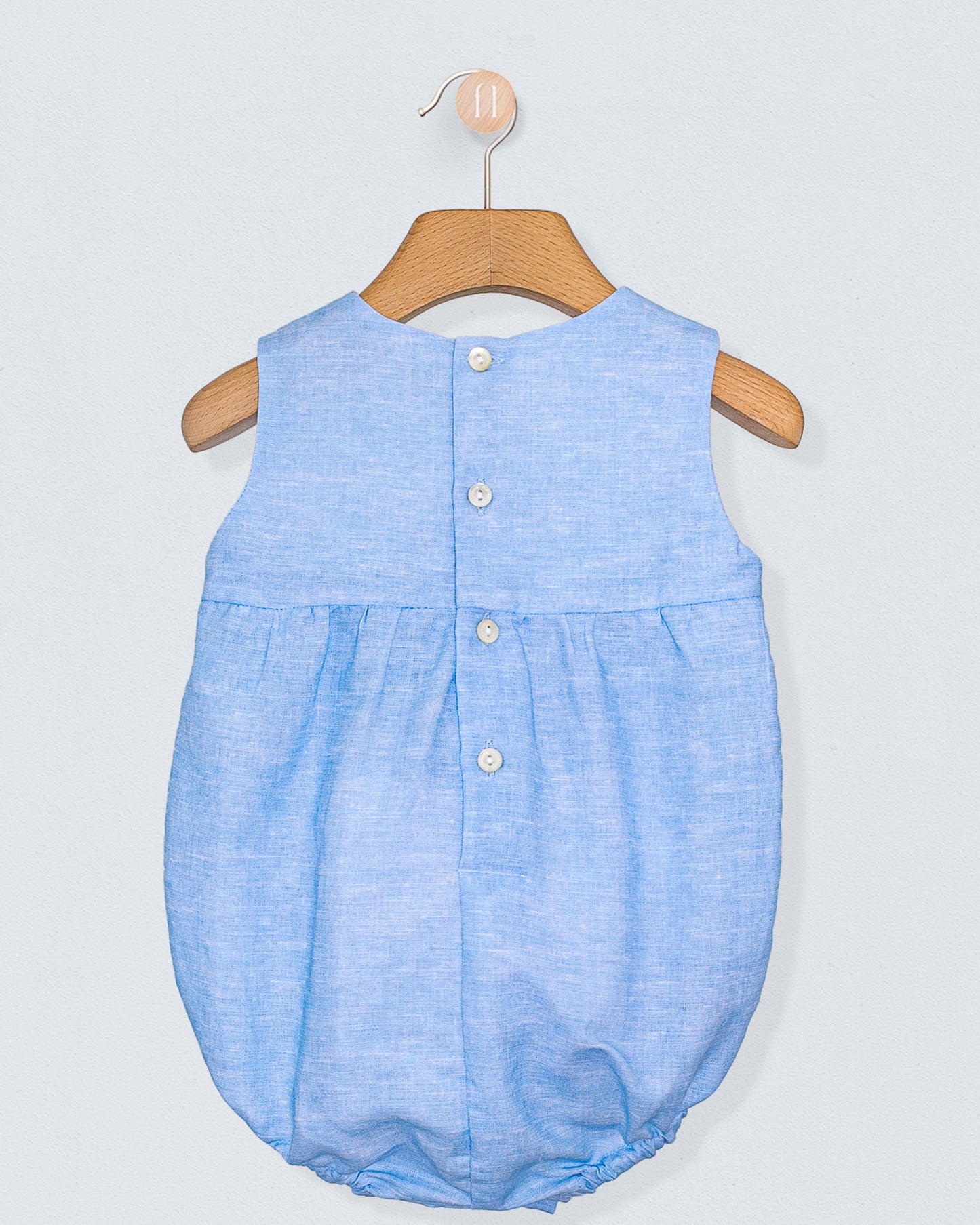 Cruise Italian Pastel Blue Linen Romper - Romper