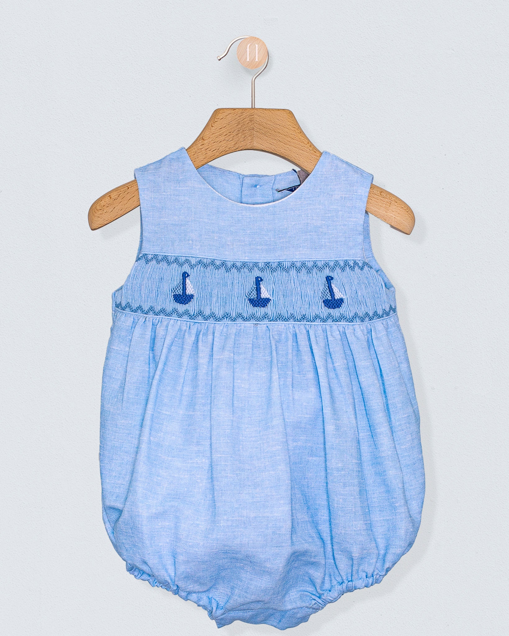 Cruise Italian Pastel Blue Linen Romper - Romper