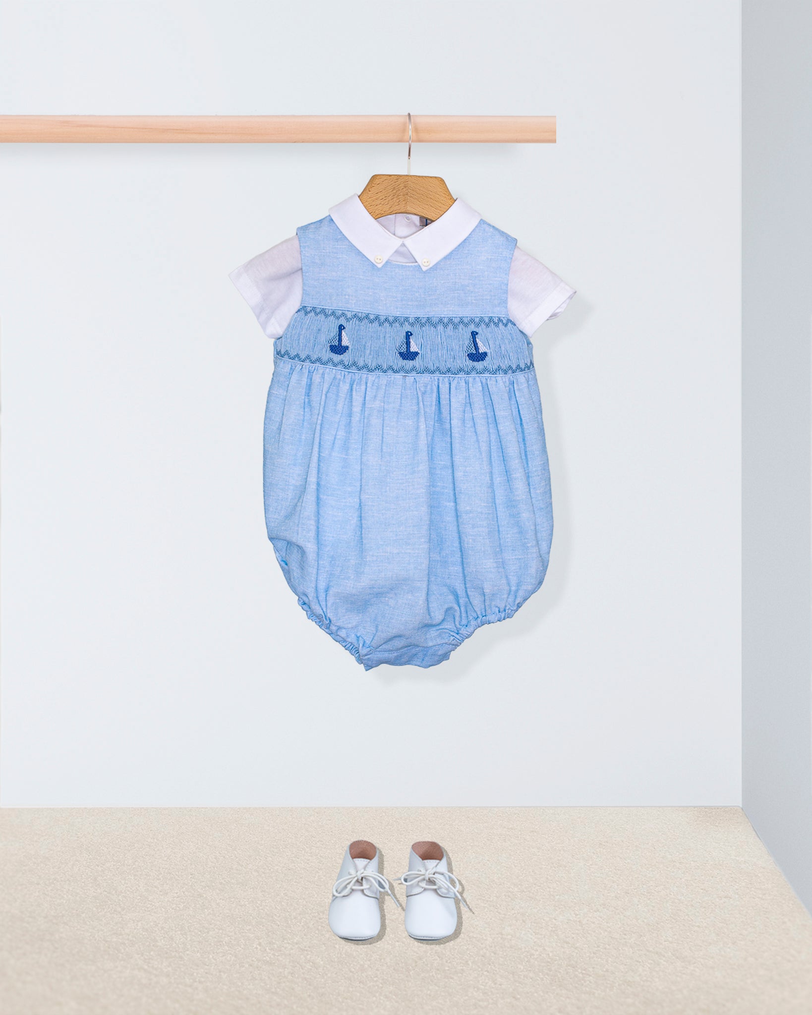 Cruise Italian Pastel Blue Linen Romper - Romper