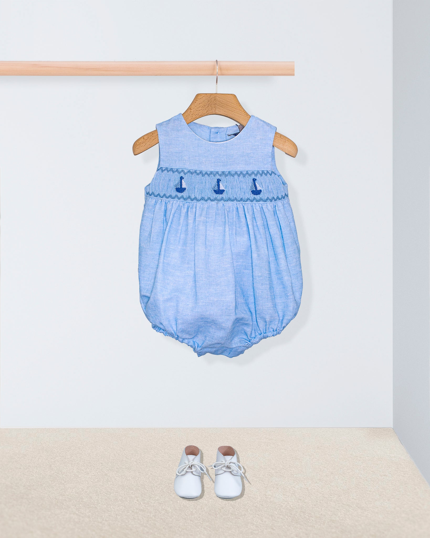 Cruise Italian Pastel Blue Linen Romper - Romper