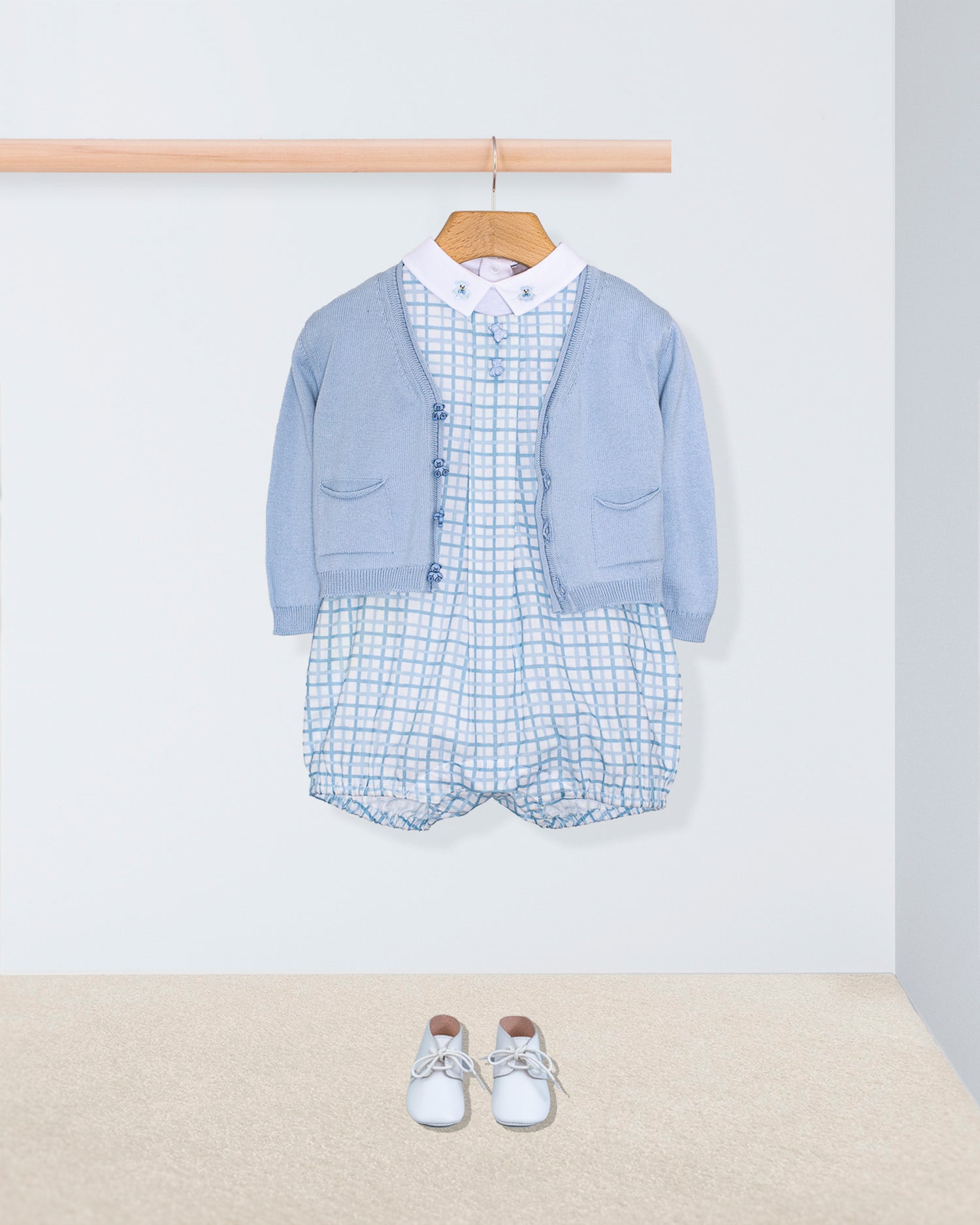 William Light Blue Sketch Romper Outfit