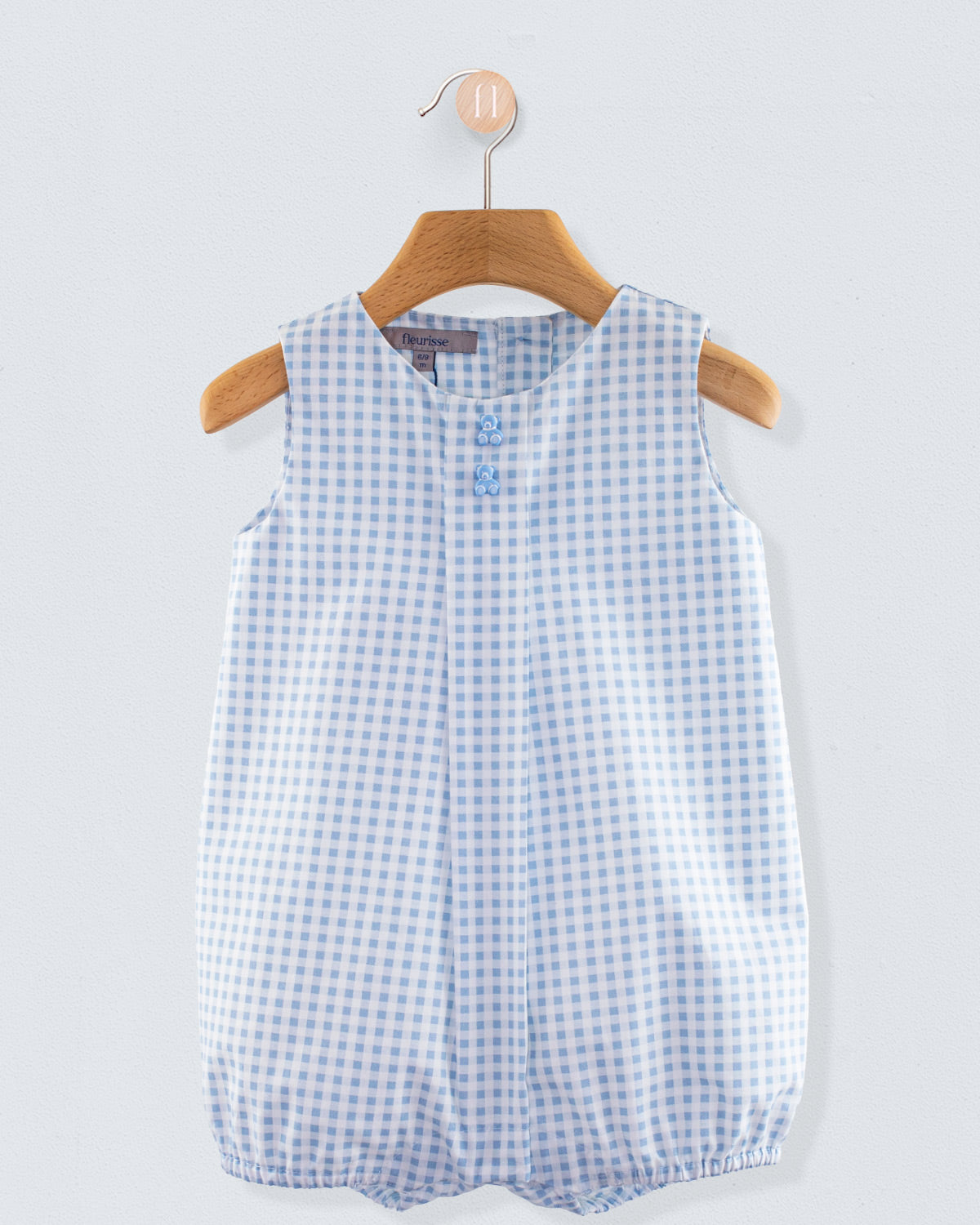 William Pastel Blue Gingham Romper - Romper