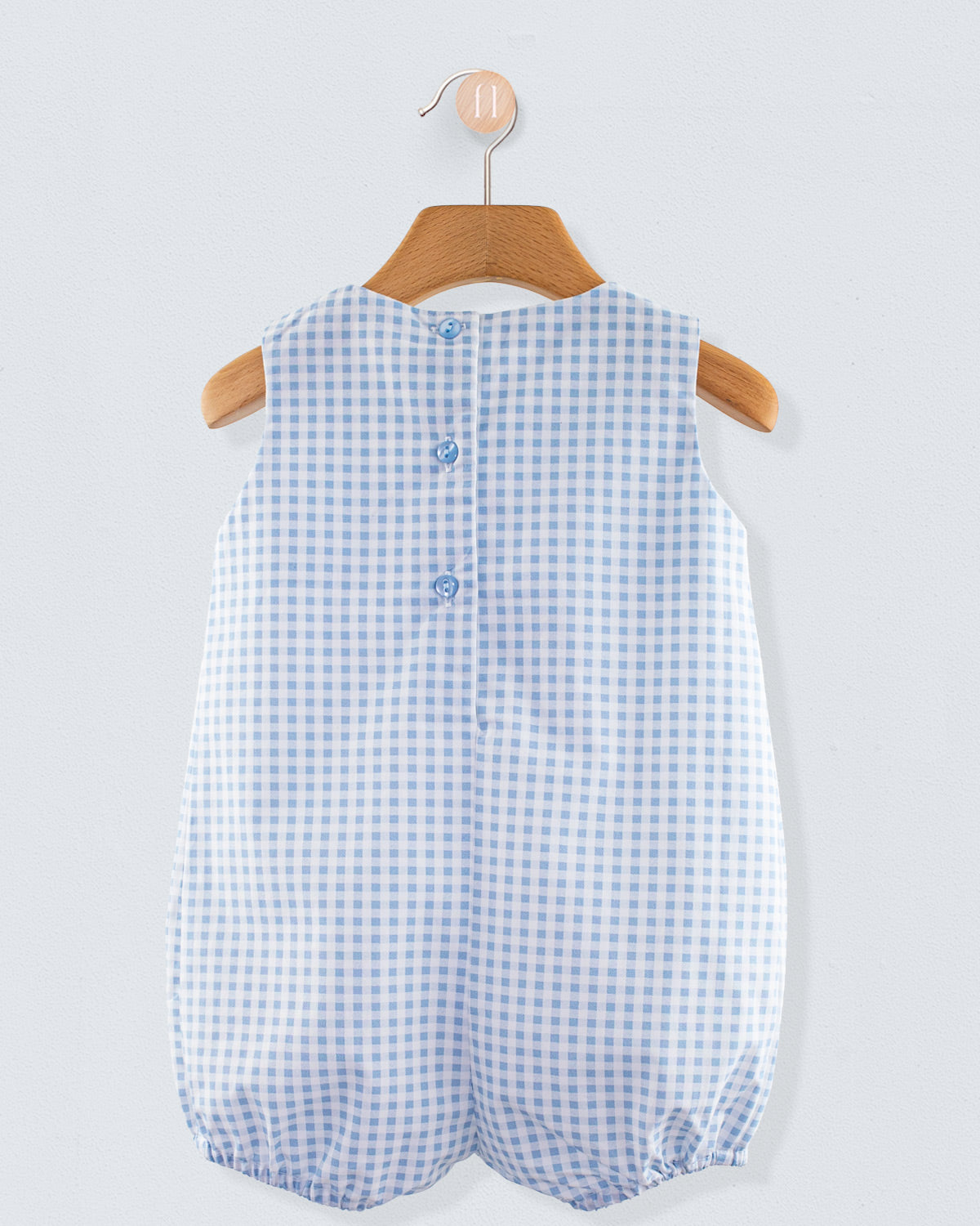 William Pastel Blue Gingham Romper - Romper