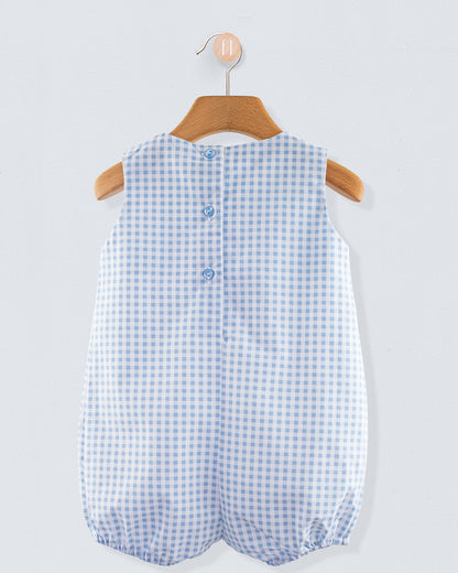 William Pastel Blue Gingham Romper - Romper