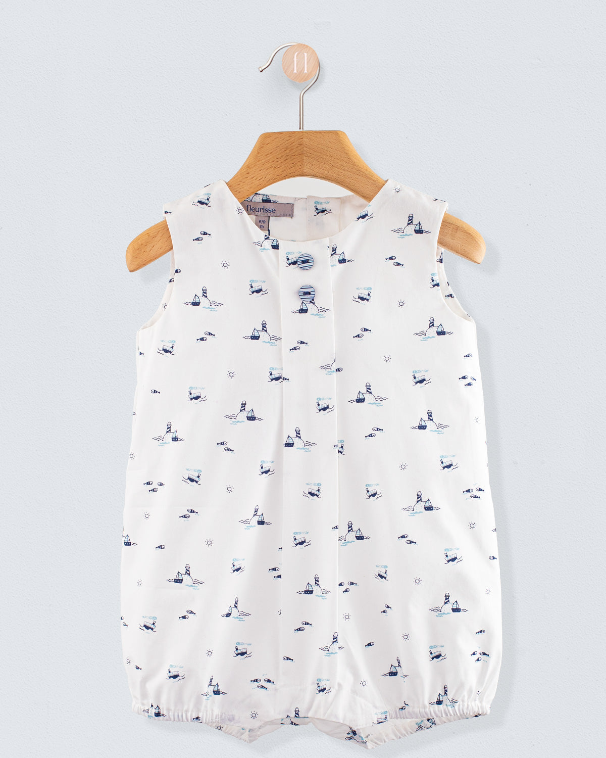 William Elegant Navy Sailboats Romper - Romper
