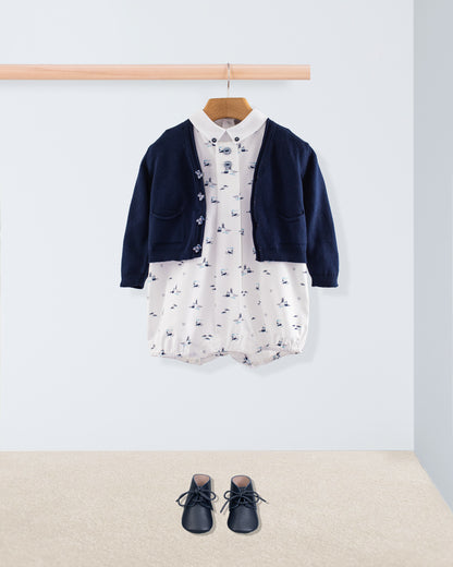 William Elegant Navy Sailboats Romper - Romper