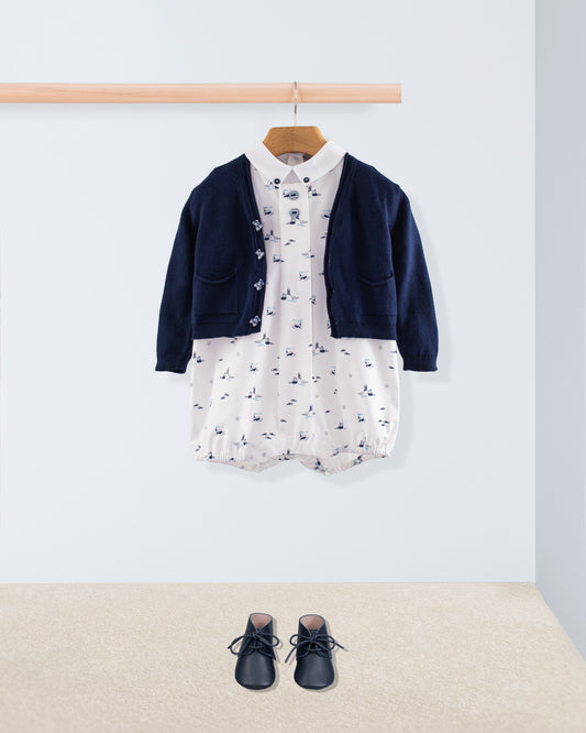 William Elegant Navy Sailboats Romper - Romper