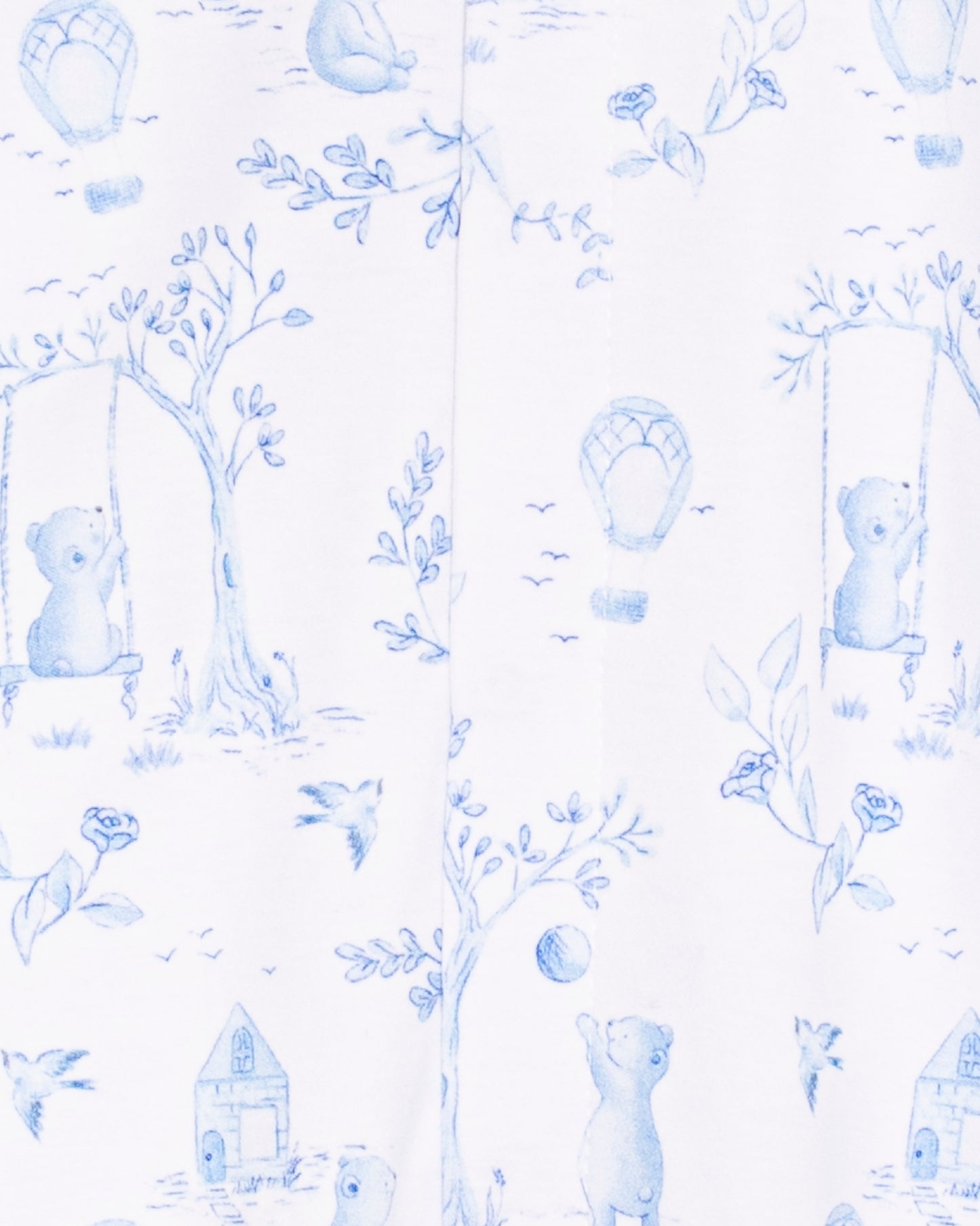 Pima Blue Toile de Jouy Collar Stretchie - Stretchie