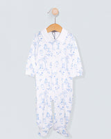 Pima Blue Toile de Jouy Collar Stretchie