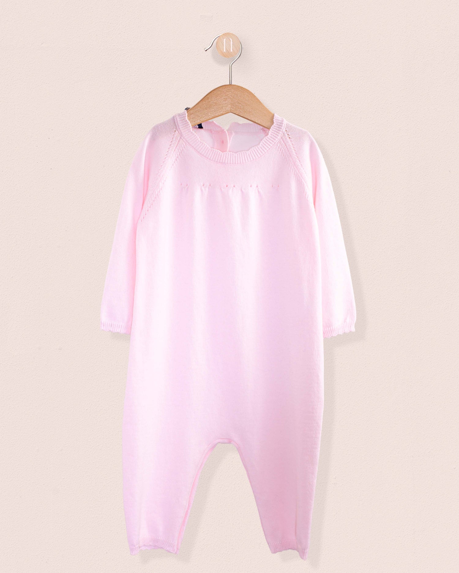 Anastasia Baby Pink Cotton Knit Romper