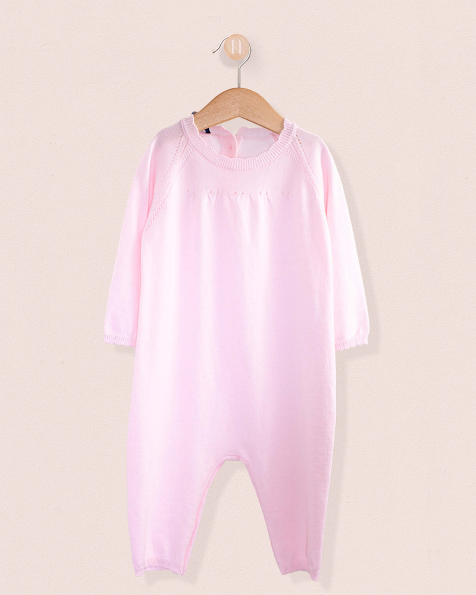 Anastasia Baby Pink Cotton Knit Romper