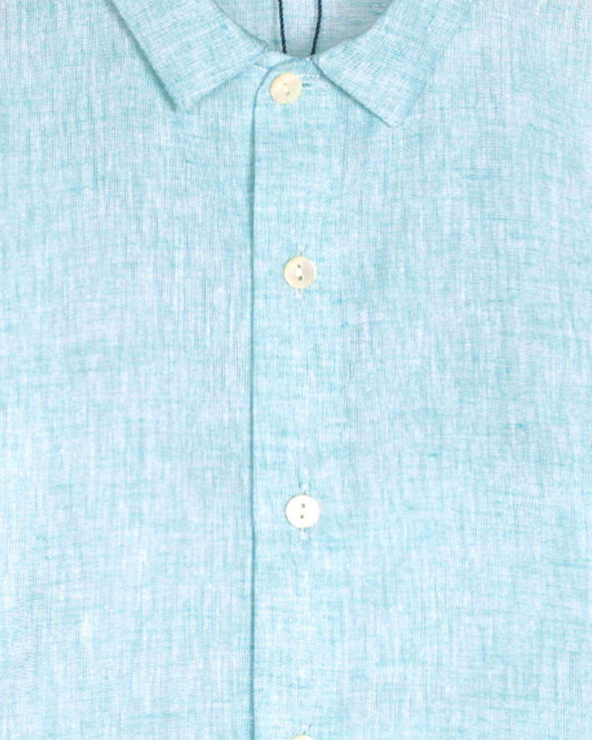 Close-up of Aqua shirt with buttons