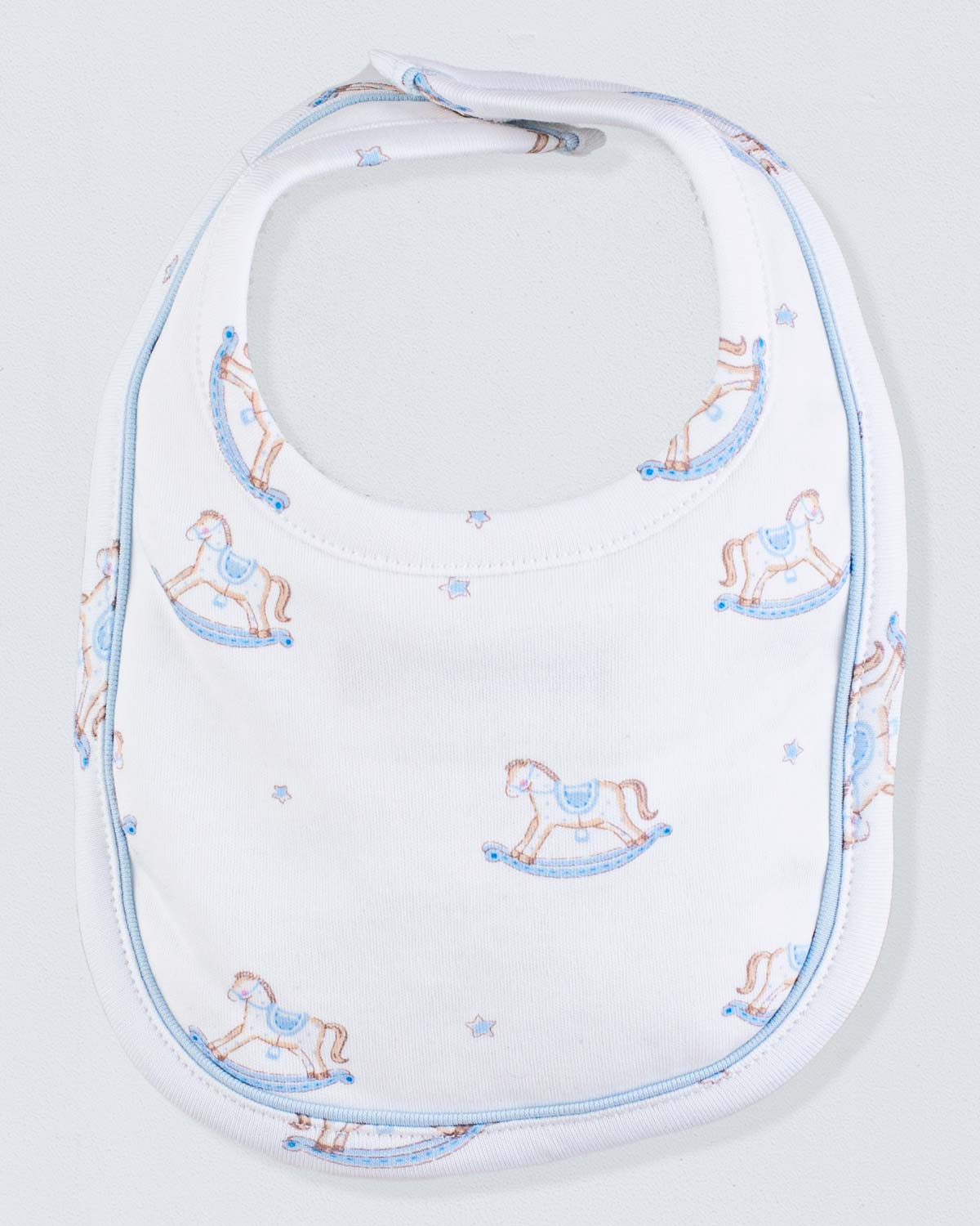 Pima Tiny Blue Rocking Horses Bib