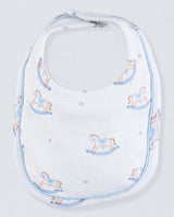Pima Tiny Blue Rocking Horses Bib