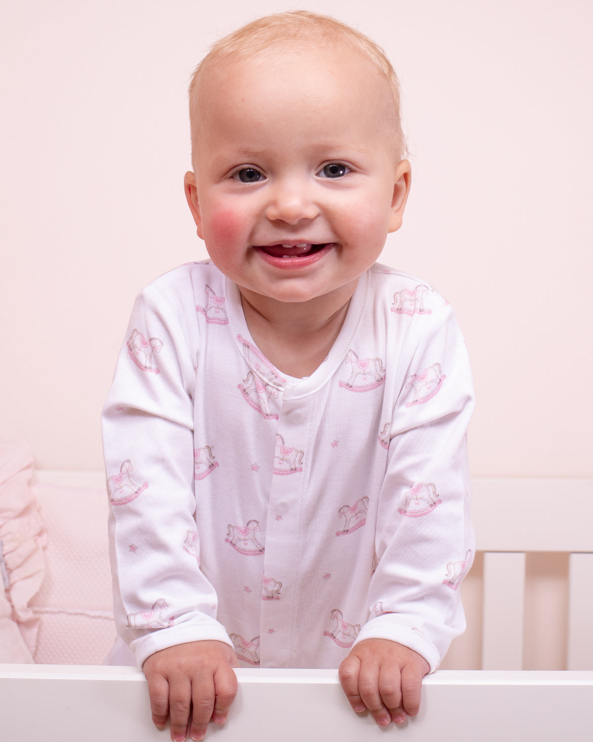 Pima Pink Rocking Horses Stretchie - Stretchie