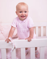 Chérie Pink Cotton Knit Romper