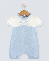 Oscar Powder Blue Cotton Knit Romper