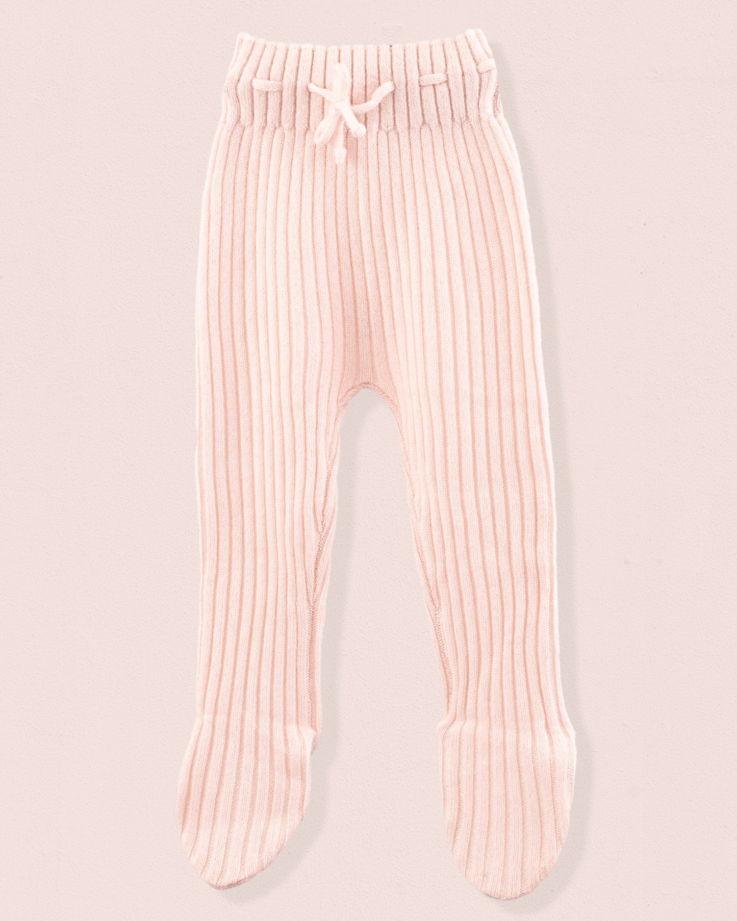 Cashmere Ribbed Baby Pink Footed Legging - Legging
