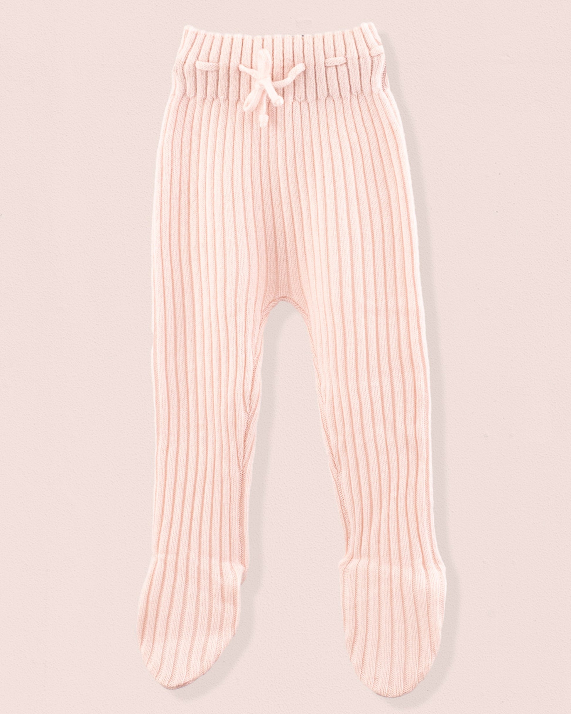 Cashmere Ribbed Baby Pink Footed Legging - Legging