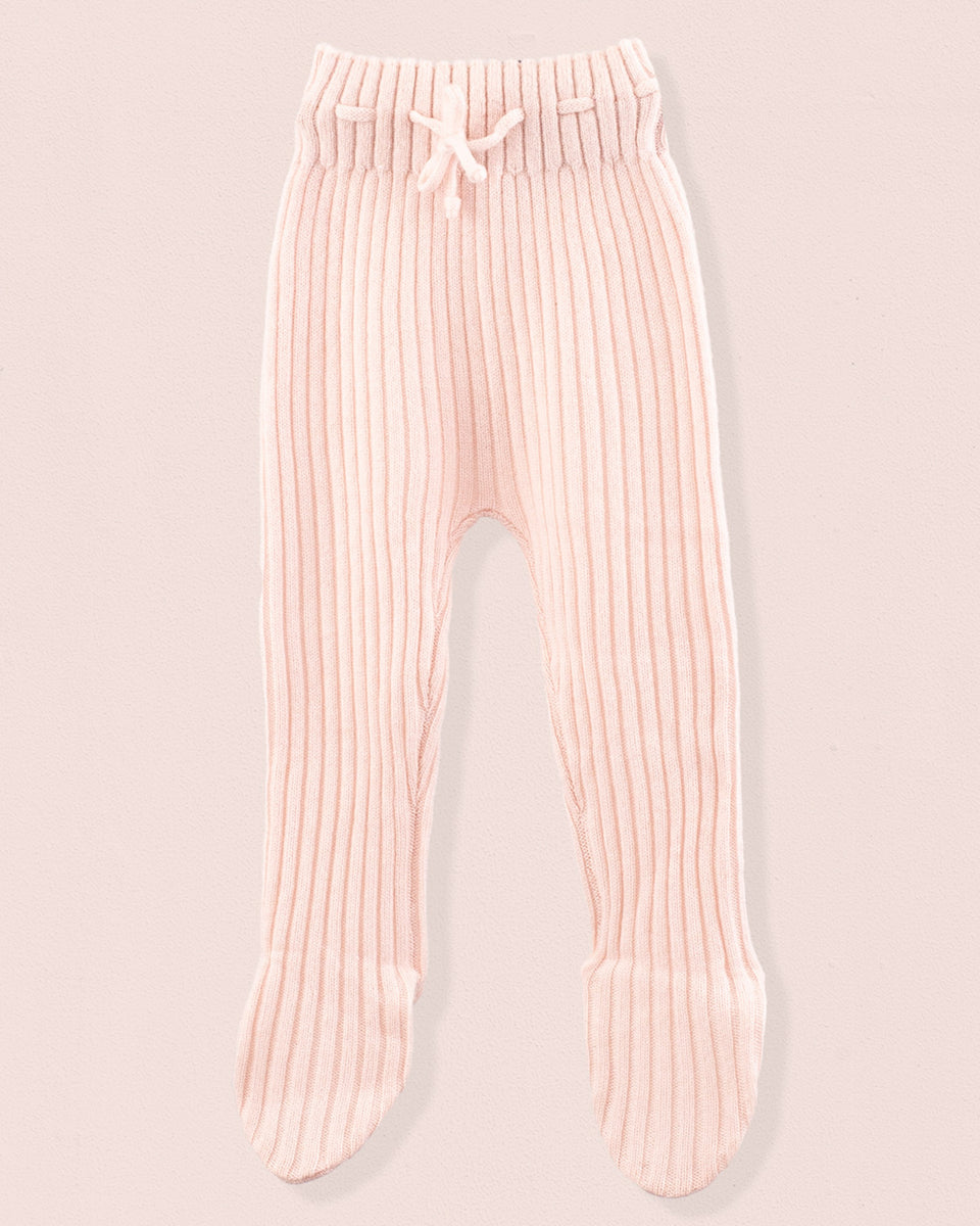 Cashmere Ribbed Baby Pink Footed Legging