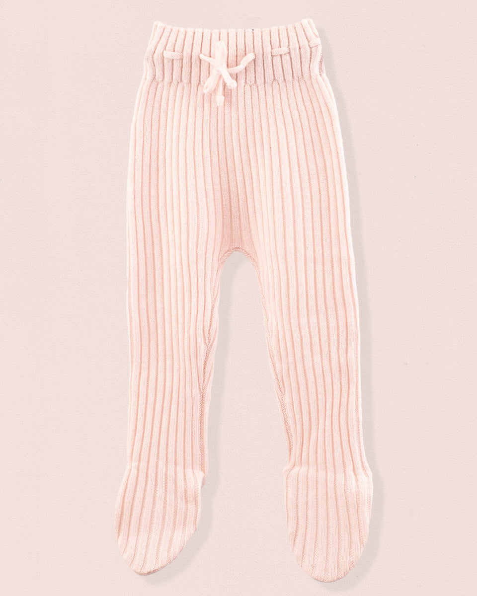 Cashmere Ribbed Baby Pink Footed Legging