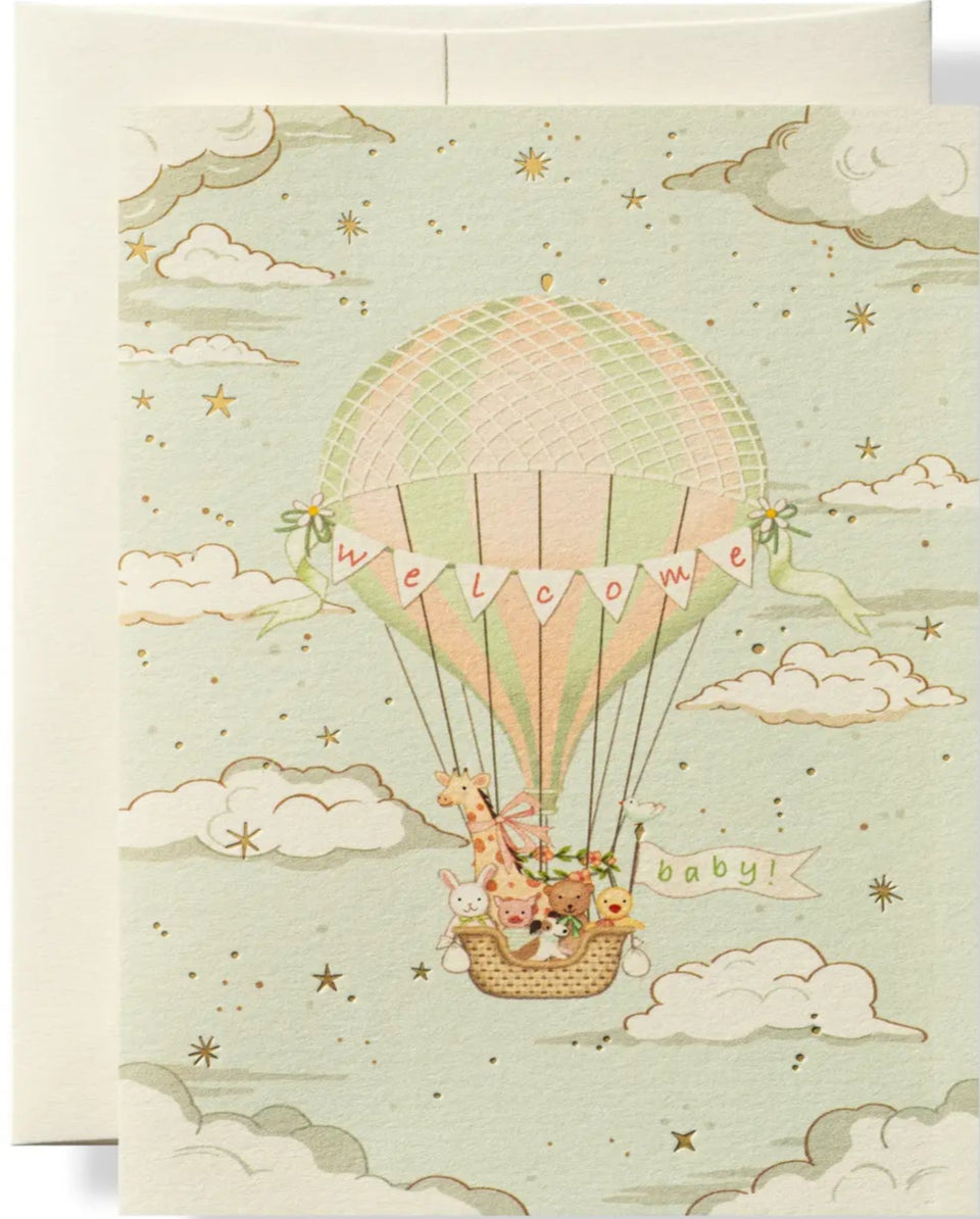 Welcome Baby Balloon Neutral Card