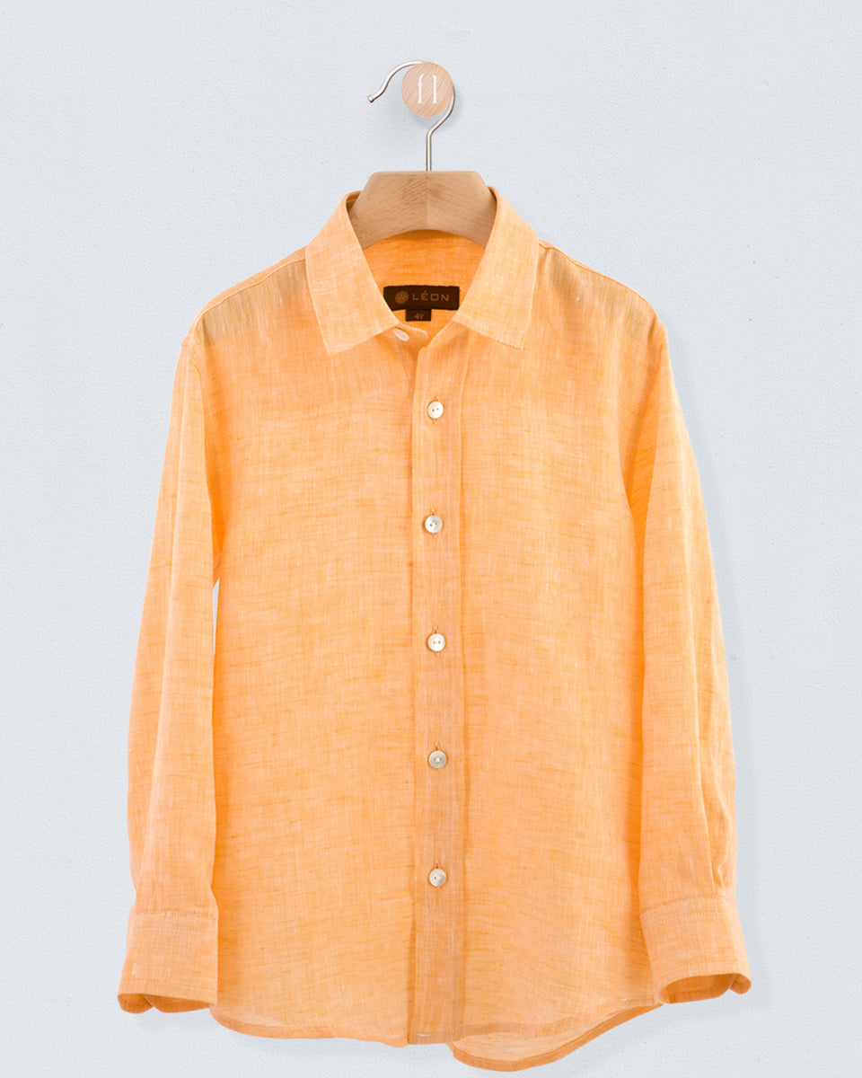 Bernard Orange Linen Shirt