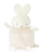 White plush bunny toy on a white background