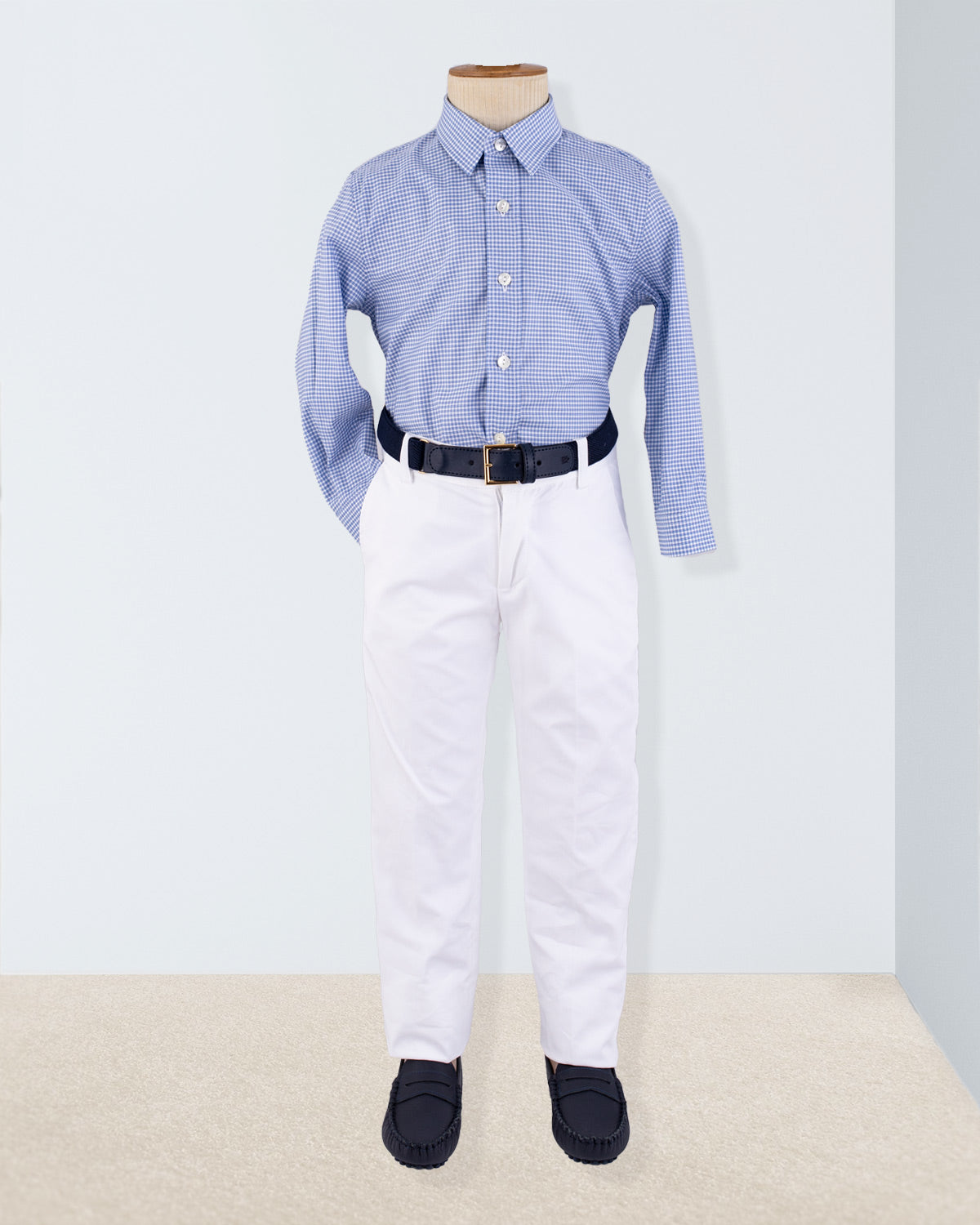Bernard Outline Blue Gingham Summer Outfit