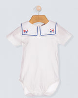 Full Collar Onesie with Embroidered Stars