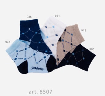 Story Loris Light Blue Argyle Short Sock - Sock